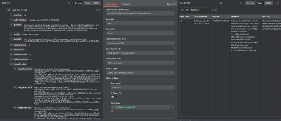 FB scraping N8N workflow