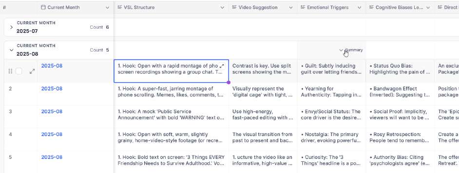Multiple VSL script output